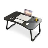 Wintem Ruimtebesparende klaptafel, 60 x 40 cm, zwart, met bekerhouder
