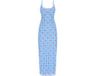 myMo Jurk Blauw Veelkleurig Geruit Mouwloos Lang Polyester