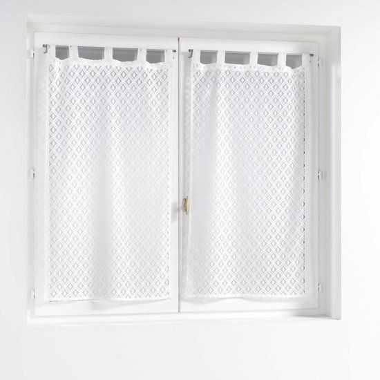 DOUCEUR D'INTERIEUR ODILIA - Gordijnen met lussen - 60 x 120 cm - Wit - 2 stuks