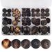 OELFFOW 110 stuks gemengde naaiknoppen, 4-gaats ambachtelijke ronde blazerknoppen, 5 kleuren 3 maten (15 mm, 20 mm, 25 mm) pak jassen hars knop, geschikt voor verschillende kleding naaien