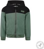 Koko Noko Sweat à capuche en coton bio avec fermeture éclair Garçon Vert foncé Taille 98