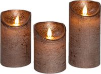 Anna's Collection Bougies coniques LED - 3x - bronze - bougies coniques