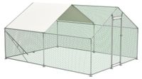 Volière 3x4m, structure d'escalade, toit, serrure de sécurité, poulailler résistant aux intempéries, grand enclos extérieur