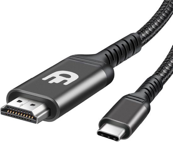 Drivv. USB C naar HDMI Kabel - 4K 60Hz - 2 Meter - Type C to HDMI - Nylon - Grijs