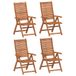 VidaXL Chaise de jardin Assise capitonnée Acacia Bois 4 pièces