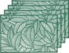 Decoris placemat met groene bladeren 30 x 45 cm rechthoekig - 4x - kunststof