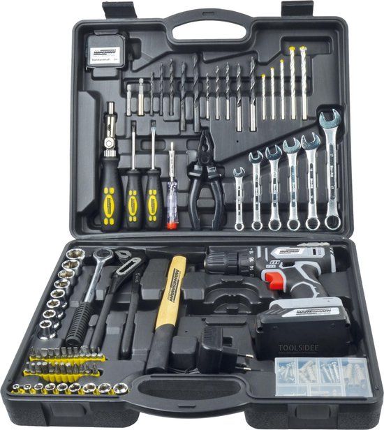 Brüder Mannesmann 75-delige Gereedschapsset met accuboor 20 V - 2 jaar garantie