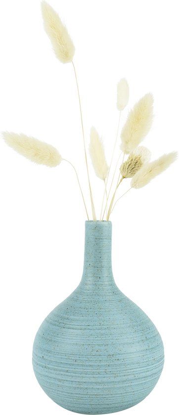 QUVIO Ceramic Vase for Dried Flowers - Light Blue - 10x14cm