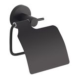 Gedy Felce Plus Toiletpapierhouder met deksel, matzwart