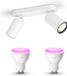 Philips Hue Pongee Spot opbouw (Wit) - Wit en Gekleurd Licht - Plafondspot met 2 Lichtpunten - GU10 - Hue White and Color Ambiance