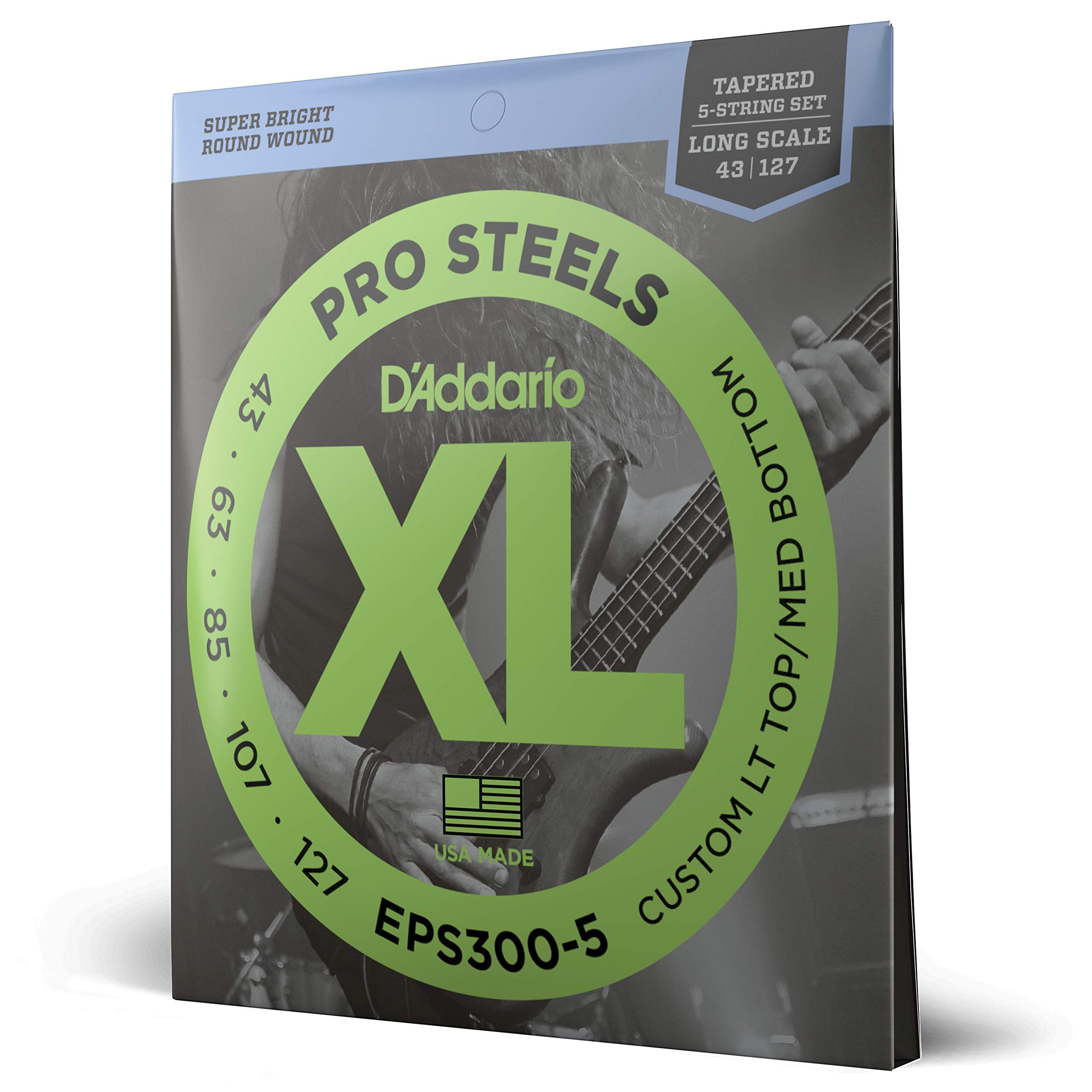 D'ADDARIO EPS300-5 XL Pro Steels 5-String Bass Guitar Strings 43-127