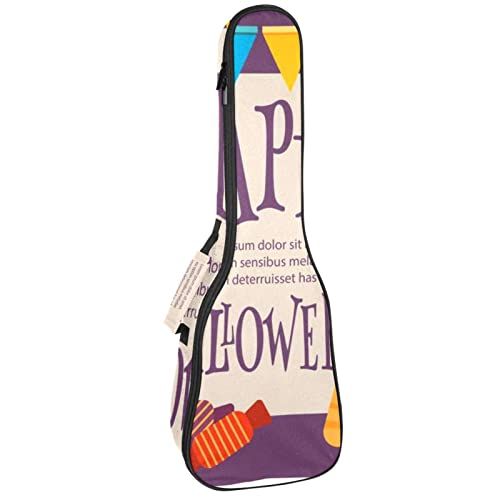 Mersov Tenor Ukulele Gigbag Waterdichte Ukelele Case Gewatteerde Rugzak, Halloween Vleermuis Pompoen