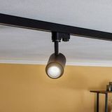 Arcchio - railverlichting - 1licht - Aluminium, kunststof - H: 23.4 cm - zwart (RAL 9005) - Inclusief lichtbron