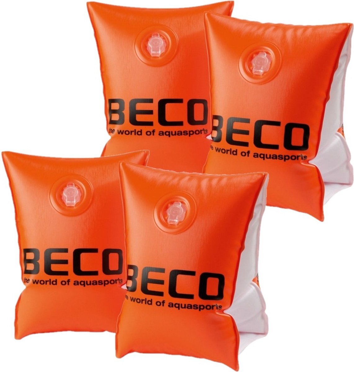 Beco 2x Paar zwembandjes / zwemvleugels oranje - maat 0 - tot 15 kg - Zwemhulpjes - zwemmouwtjes/zwembandjes voor kinderen