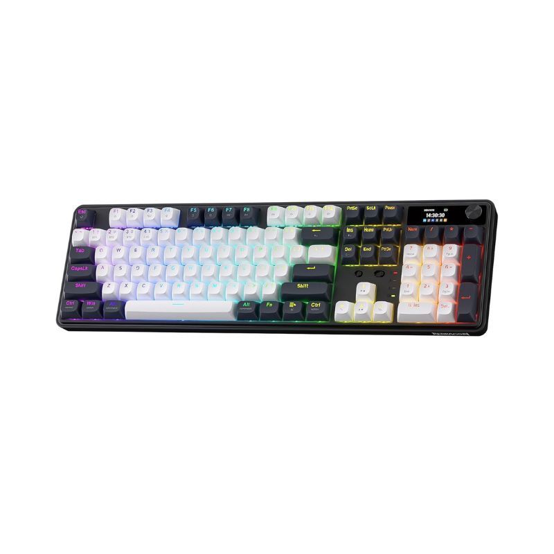 Redragon K761 Wireless Gasket Gaming Hype Screen & Knob, 104 toetsen Mechanisch Easy-Control 1,26' TFT-informatiedisplaytoetsenbord