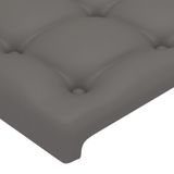 VidaXL Hoofdbord met randen 103x23x118/128 cm kunstleer grijs