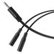 HDSupply Audio Splitter, Y-kabel, 3,5 mm AUX-Y-adapter voor twee hoofdtelefoons, dubbele 3-polige stereostekker, oortelefoonsplitter, mobiele telefoon, smartphone, pc, zwart