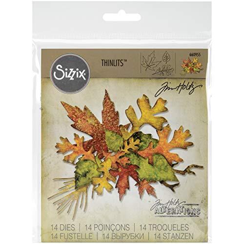 Sizzix 660955 Thinlits Die Set, Herfst Gebladerte door Tim Holtz, 14/Pack