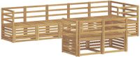 vidaXL Bank loungeset 8 zitplekken Wit Massief Acacia Hout