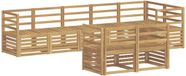 vidaXL Bank loungeset 8 zitplekken Wit Massief Acacia Hout