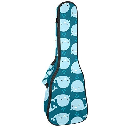 Mersov Concert Ukelele Rugzak, Heavy Duty Ukulele Case Bag met Opslag, Sopraan Concert Tenor Ukelele 10 MM Gewatteerde Tas Leuke Walvissen