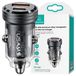 USAMS Autolader C35 USB+USB-C 45W Fast Charge zwart