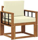 vidaXL Buitensofa Massief Acacia Hout en Polyester Naturel