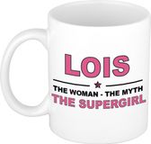 Bellatio Decorations naam cadeau mok - Lois - Woman Myth Supergirl - koffiemok - 300 ml - collega - moederdag