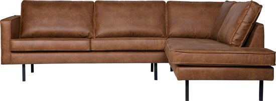 BePureHome eco-leren hoekbank rechts Rodeo Cognac