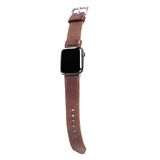 MegaGear Apple Watch echt lederen armband, Apple Watch Series Ultra, Ultra2, 10, 9, 8, 7, 6, 5, 4, 3, SE, Bruin, Armband van echt leer, M-Brown