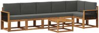 vidaXL - Extérieur - canapé - set - 7 - pcs - Naturel - et - Anthracite - Polyester