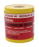 ProDec 10 m rol 80 korrel medium grade geel aluminiumoxide schuurpapier voor het schuren van hout, verf, gips, vulmiddel, metaal en meer, 115 mm breed schuurpapier compatibel met machineschuurmachines
