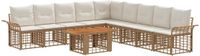 vidaXL Tuinbank Set 10 st Natuurlijk en Crème Wit poly rattan