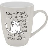 GRUSS & CO Beker met motief Niemand wit
