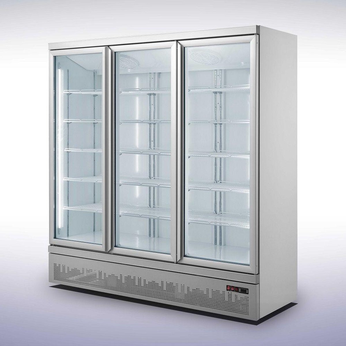 - Professionele Display koelkast | 3 Glasdeuren | 1530 | zilver | | 7455.2205 | Horeca grijs