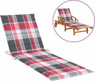 vidaXL Ligbedkussen 200x70x3 cm Oxford stof ruitpatroon rood