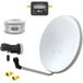 ARLI 60 cm HD Satellitenantenne weiß + Single LNB + 15 m Koaxialkabel + Satfinder Satellitenschüssel