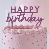 Ginger Ray Happy Birthday - Roze Glitter