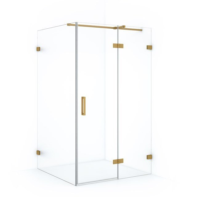 Maxaro Douchecabine Diamond 120x80cm 8mm Helder Veiligheidsglas Goud met Draaideur