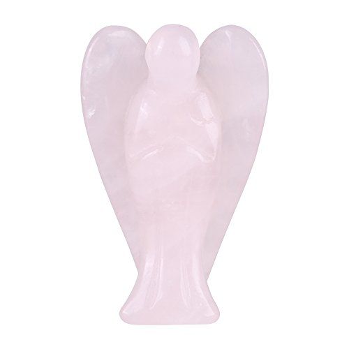 HEEPDD 2 inch Opalite Edelsteen, Guardian Pocket Angel Rozenkwarts Healing Zorgen Steen Gesneden Wit Duidelijk Opaal Edelsteen (Roze)