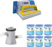 Intex WAYS - Filterpomp 1250 L/u & 6 Filters Type H & Scrubborstel