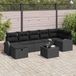 Maison Exclusive - Tuinset met 8 zitplaatsen, zwarte polyrotan loungeset