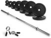 VirtuFit Rubberen Halterset - 120 kg - Volledige set - Incl. Halterstang, Halterschijven en Veerclipsluitingen