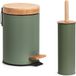 Zeller Set salle de bain/toilettes - brosse WC et poubelle à pédale - vert sauge