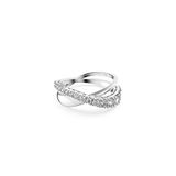 Swarovski Twist ring, Ronde slijpvorm, Wit, Rodium toplaag