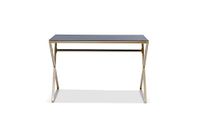 Jahnke Glazen bureau Xtra Desk zwart glas/goudkleurig