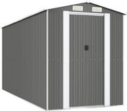 vidaXL Tuinschuur - 192x440x223 cm - Gegalvaniseerd Staal - Lichtgrijs