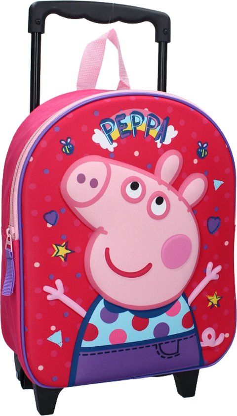 Peppa Pig Friends Around Town Trolley Rugzak 3D - Fuchsia
