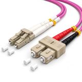 1aTTack.de 1x 20m OM4 LWL DX DUPLEX patchkabel LC/UPC - SC/UPC MM MULTIMODE - 50/125 µm LSZH violet