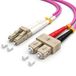 1aTTack.de 1x 20m OM4 LWL DX DUPLEX patchkabel LC/UPC - SC/UPC MM MULTIMODE - 50/125 µm LSZH violet